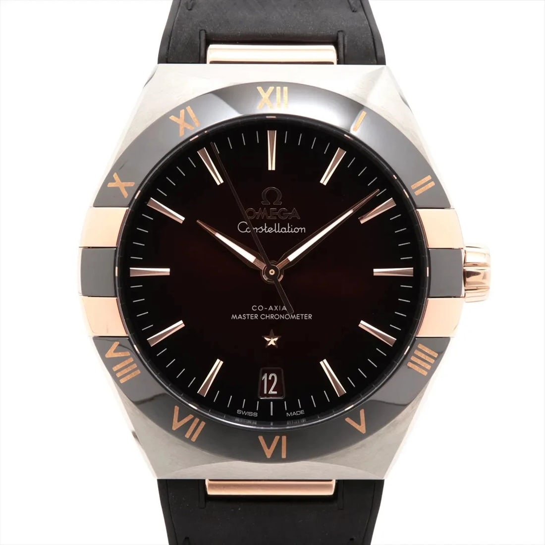OMEGA CONSTELLATION CO-AXIAL MASTER CHRONOMETER 41 SS X SEDO WATCH: Omega Constellation Co-Axial Master Chronometer 41 Ss X Sedo Watch Brand: Omega Type/Style: Wristwatch Material: SS x Sedona Gold x Rubber Color: Dial Color Red Size: Case:W1.6 x H1.6inch / W41 x H41 