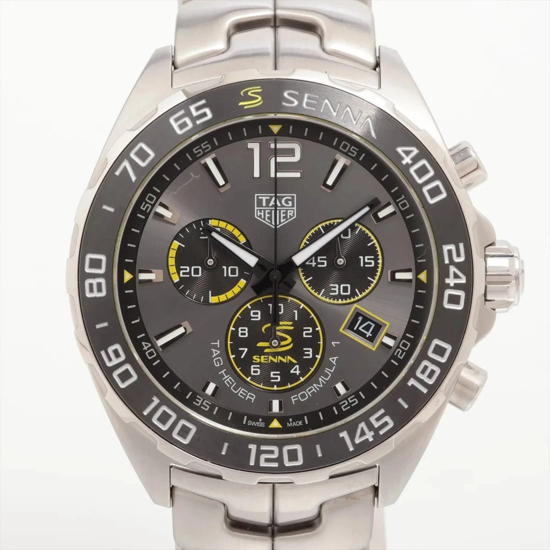 TAG HEUER FORMULA SS QZ GRAY WATCH: Tag Heuer Formula Ss Qz Gray Watch Brand: TAG Heuer Type/Style: Wristwatch Material: SS Color: Dial Color Gray Size: Case:W1.6 x H1.6inch / W43 x H43 Circumference of Wrist:6.5inch / 16.5 Accessor