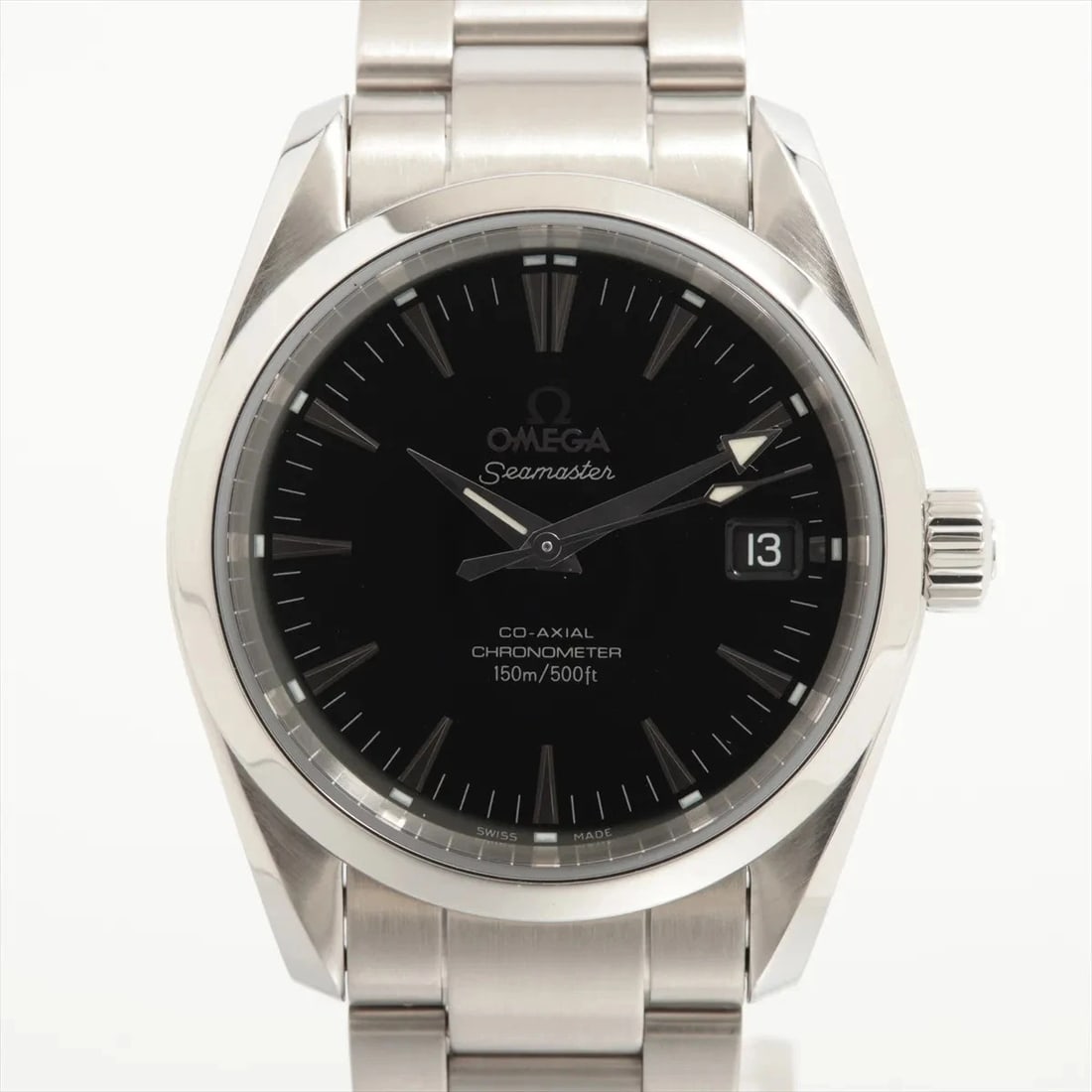 OMEGA SEAMASTER SS AT BLACK DIAL WATCH: Omega Seamaster Ss At Black Dial Watch Brand: Omega Type/Style: Wristwatch Material: SS Color: Dial Color Black Size: Case:W1.2 x H1.2inch / W35 x H35 Circumference of Wrist:6.3inch / 16 Accessori