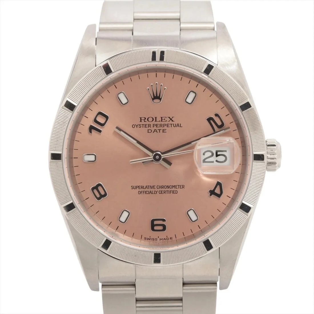 ROLEX OYSTER PERPETUAL DATE SS AT PINK WATCH: Rolex Oyster Perpetual Date Ss At Pink Watch Brand: Rolex Type/Style: Wristwatch Material: SS Color: Dial Color Pink Size: Case:W1.2 x H1.2inch / W34 x H34 Circumference of Wrist:6.1inch / 15.5 Ac