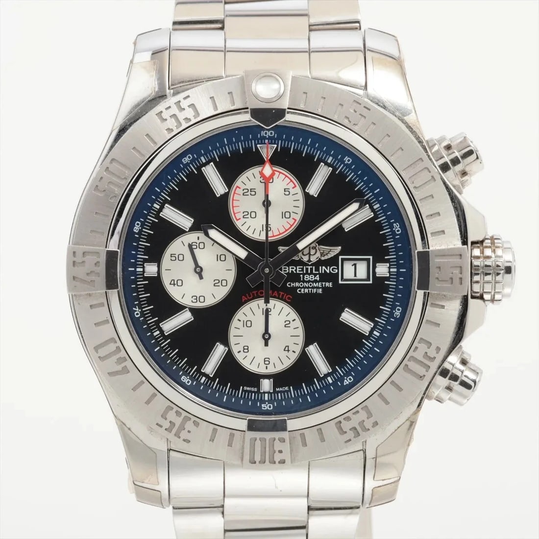 BREITLING AVENGER II SS AT BLACK DIAL WATCH: Breitling Avenger Ii Ss At Black Dial Watch Brand: Breitling Type/Style: Wristwatch Material: SS Color: Dial Color Black Size: Case:W1.6 x H1.6inch / W47 x H47 Circumference of Wrist:7.5inch / 19