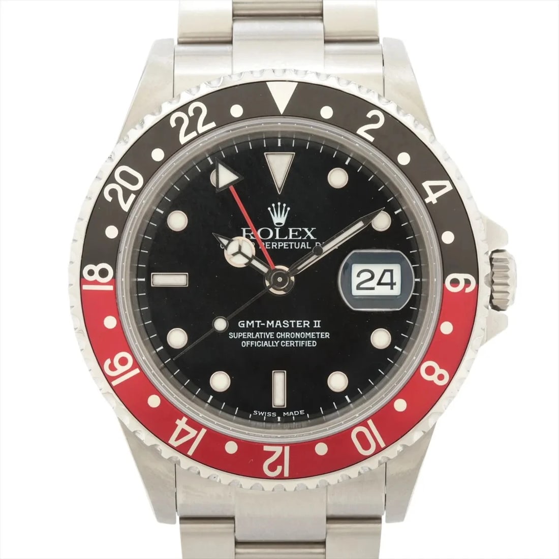 ROLEX GMT MASTER II SS AT BLACK DIAL WATCH: Rolex Gmt Master Ii Ss At Black Dial Watch Brand: Rolex Type/Style: Wristwatch Material: SS Color: Dial Color Black Size: Case:W1.6 x H1.6inch / W40 x H40 Circumference of Wrist:7.1inch / 18 Acces