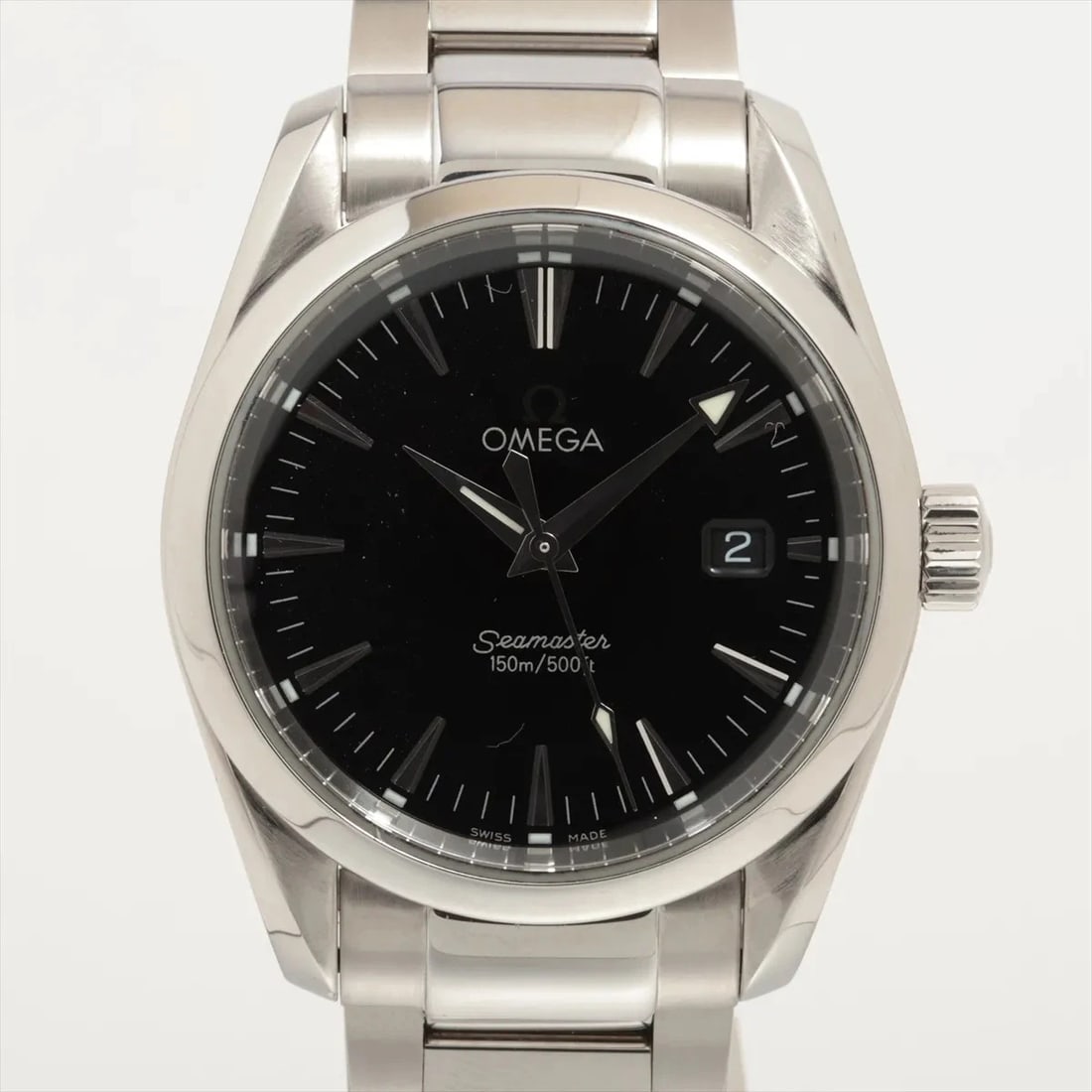 OMEGA SEAMASTER AQUA TERRA SS QZ BLACK DIAL WATCH: Omega Seamaster Aqua Terra Ss Qz Black Dial Watch Brand: Omega Type/Style: Wristwatch Material: SS Color: Dial Color Black Size: Case:W1.2 x H1.2inch / W35 x H35 Circumference of Wrist:6.1inch / 15.5 