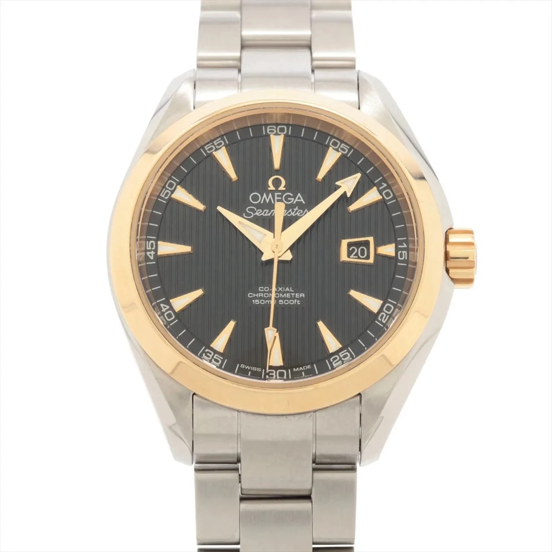 OMEGA SEAMASTER AQUA TERRA CO-AXIAL CHRONOMETER WATCH: Omega Seamaster Aqua Terra Co-Axial Chronometer Watch Brand: Omega Type/Style: Wristwatch Material: SS?YG Color: Dial Color Black Size: Case:W1.2 x H1.2inch / W34 x H34 Circumference of Wrist:6.9inch 