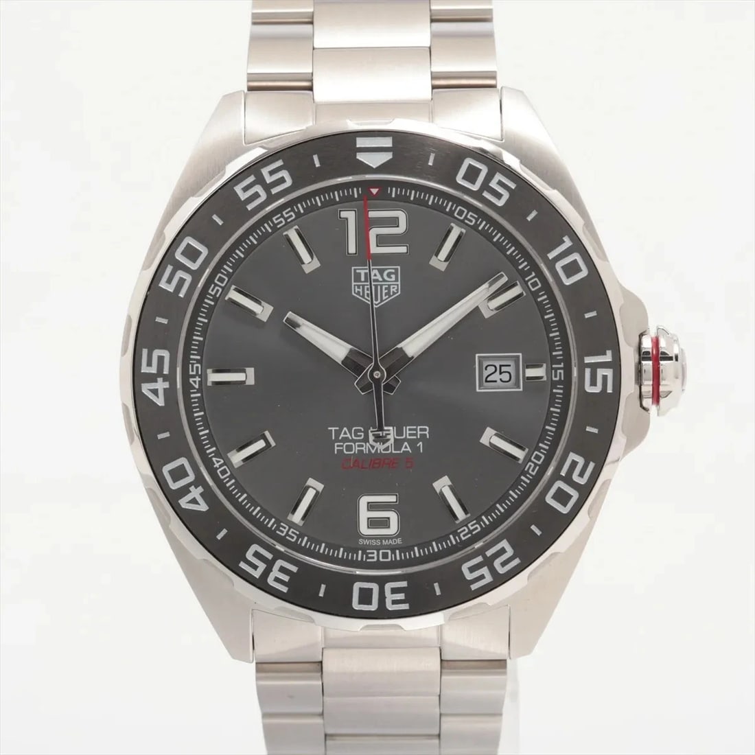 TAG HEUER FORMULA DATE SS AT GRAY WATCH: Tag Heuer Formula Date Ss At Gray Watch Brand: TAG Heuer Type/Style: Wristwatch Material: SS Color: Dial Color Gray Size: Case:W1.6 x H1.6inch / W43 x H43 Circumference of Wrist:6.5inch / 16.5 Acc
