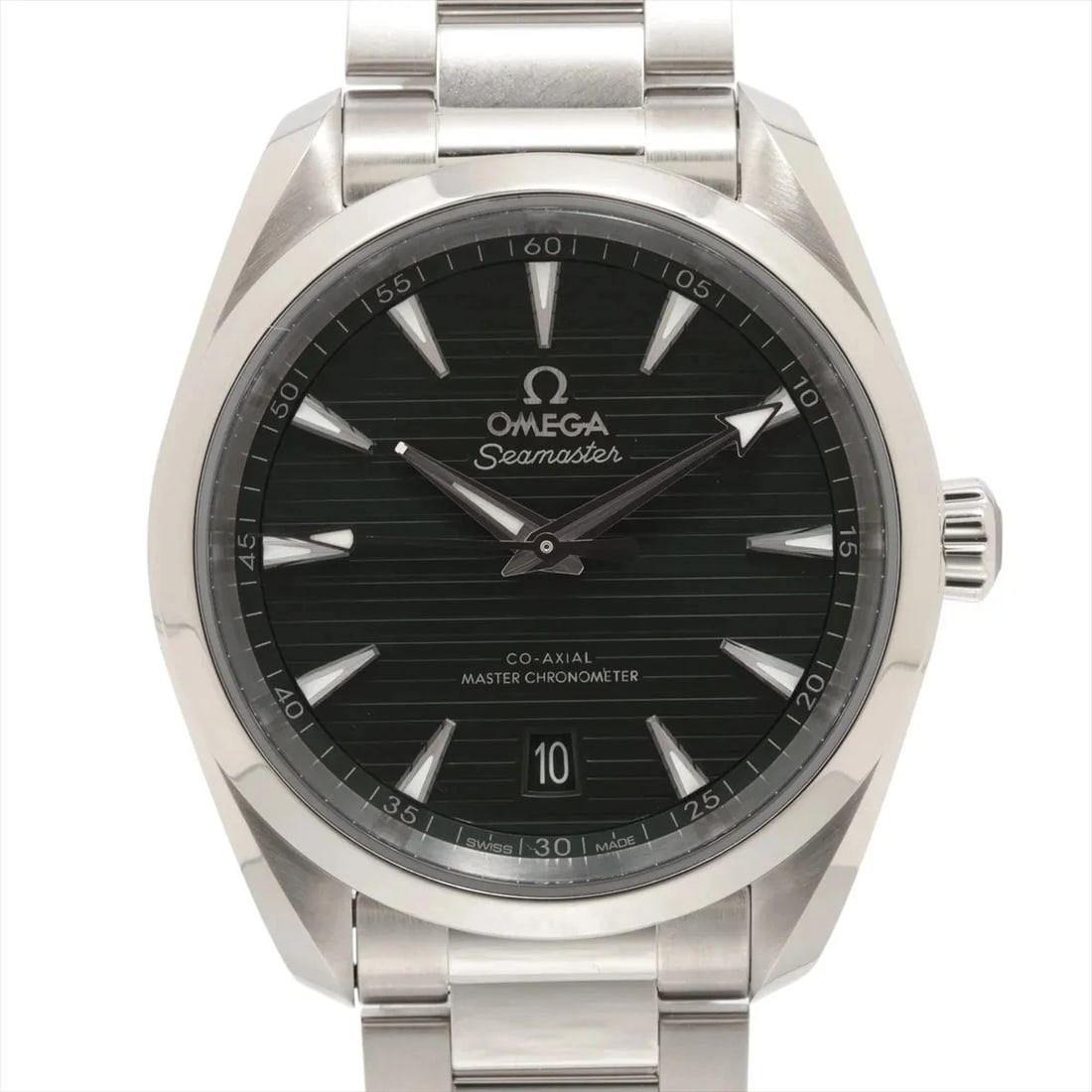 OMEGA SEAMASTER AQUA TERRA CO-AXIAL MASTER CHRONOMETER WATCH: Omega Seamaster Aqua Terra Co-Axial Master Chronometer Watch Brand: Omega Type/Style: Wristwatch Material: SS Color: Dial Color Green Size: Case:W1.2 x H1.2inch / W38 x H38 Circumference of Wrist:7.7i