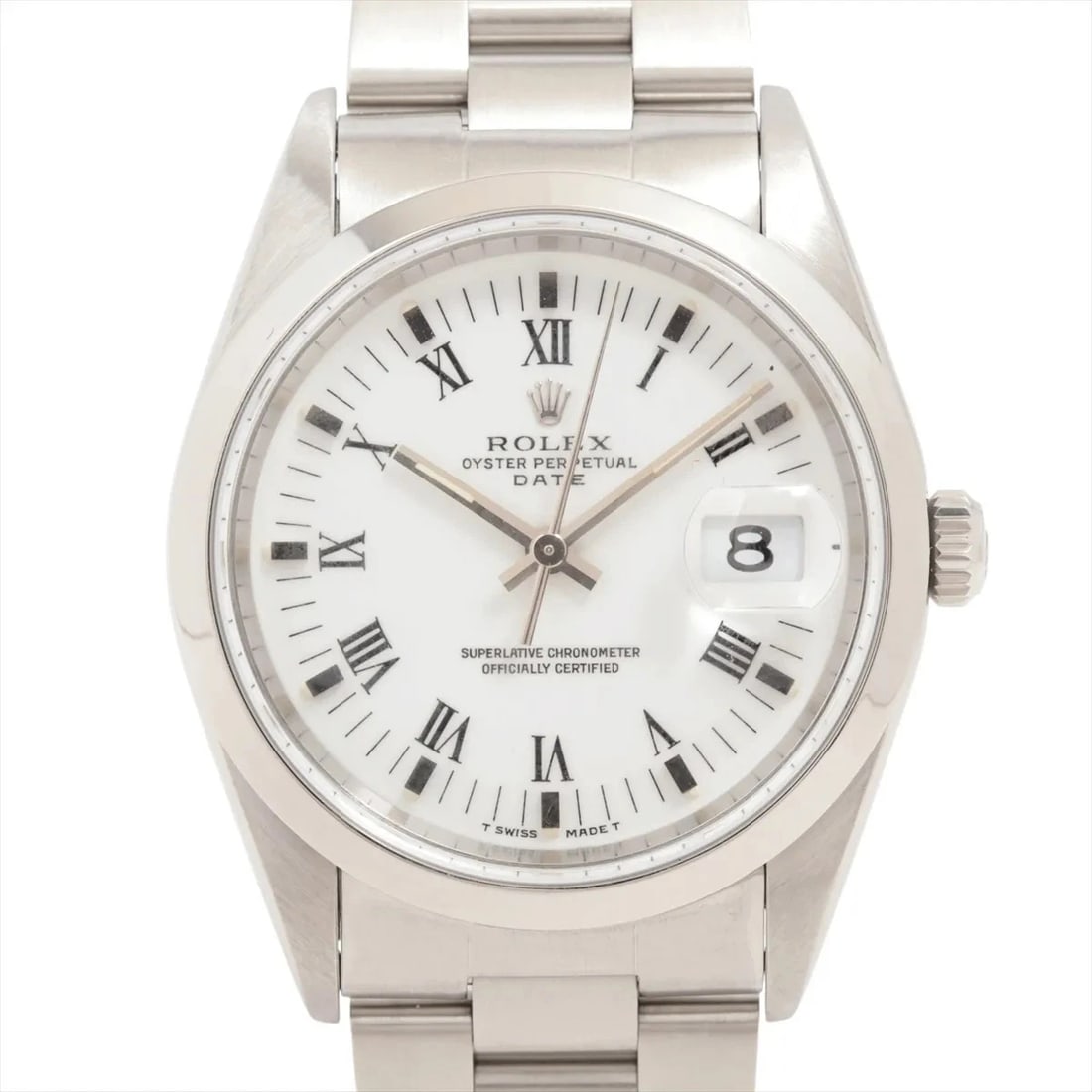 ROLEX OYSTER PERPETUAL DATE SS AT WHITE DIAL WATCH: Rolex Oyster Perpetual Date Ss At White Dial Watch Brand: Rolex Type/Style: Wristwatch Material: SS Color: Dial Color White Size: Case:W1.2 x H1.2inch / W34 x H34 Circumference of Wrist:5.9inch / 15