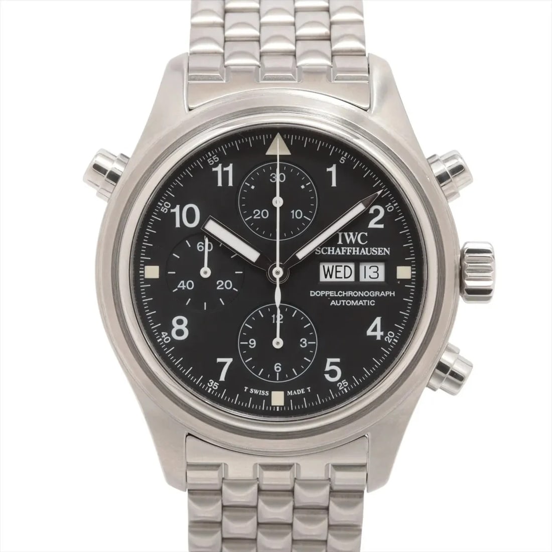 IWC DOPPEL CHRONOGRAPH SS AT BLACK DIAL WATCH (1 of 3)