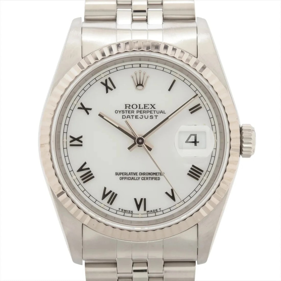 ROLEX DATEJUST 36 AT WHITE DIAL WATCH: Rolex Datejust 36 At White Dial Watch Brand: Rolex Type/Style: Wristwatch Material: SS?WG Color: Dial Color White Size: Case:W1.2 x H1.2inch / W36 x H36 Circumference of Wrist:7.1inch / 18 Accesso
