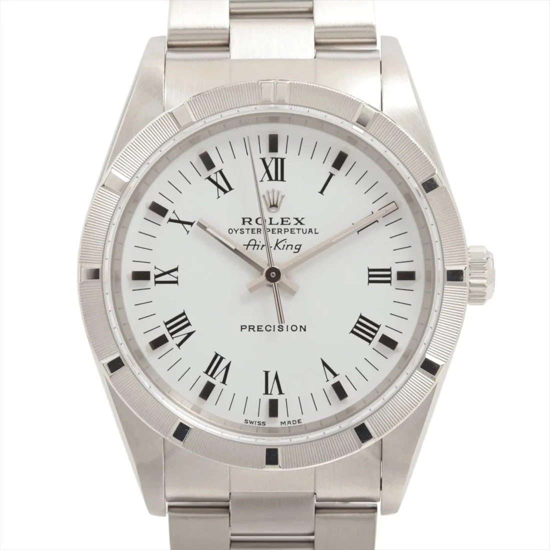 ROLEX AIR-KING SS AT WHITE DIAL WATCH: Rolex Air-King Ss At White Dial Watch Brand: Rolex Type/Style: Wristwatch Material: SS Color: Dial Color White Size: Case:W1.2 x H1.2inch / W34 x H34 Circumference of Wrist:7.3inch / 18.5 Accessor
