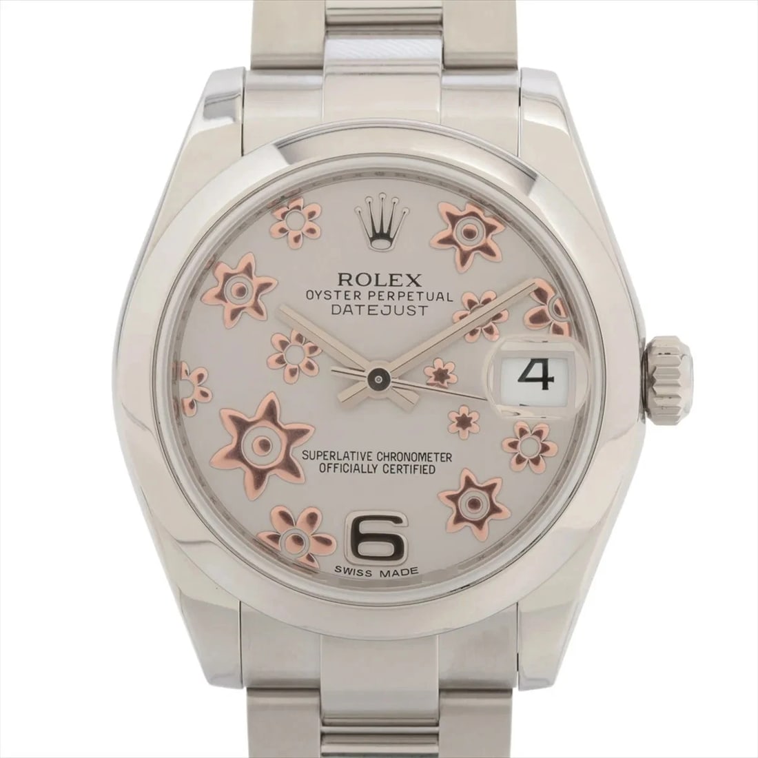 ROLEX DATEJUST 31 SS AT SILVER FLOWER DIAL WATCH: Rolex Datejust 31 Ss At Silver Flower Dial Watch Brand: Rolex Type/Style: Wristwatch Material: SS Color: Dial Color Silver flower Size: Case:W1.2 x H1.2inch / W31 x H31 Circumference of Wrist:7.1inch 