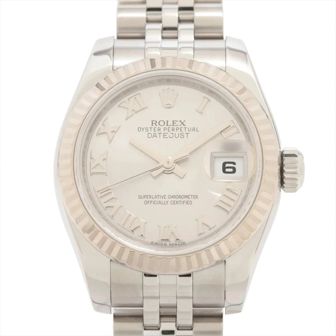 ROLEX LADY DATEJUST AT SILVER WATCH: Rolex Lady Datejust At Silver Watch Brand: Rolex Type/Style: Wristwatch Material: SS?WG Color: Dial Color Silver Size: Case:W0.8 x H0.8inch / W26 x H26 Circumference of Wrist:6.3inch / 16 Accessor