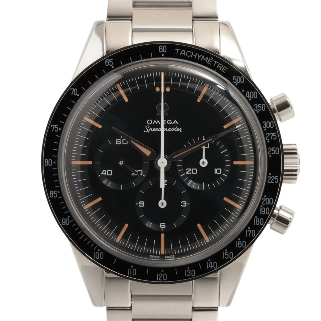 OMEGA SPEEDMASTER FAST SPACE SS STEM-WINDER WATCH: Omega Speedmaster Fast Space Ss Stem-Winder Watch Brand: Omega Type/Style: Wristwatch Material: SS Color: Dial Color Black Size: Case:W1.2 x H1.2inch / W39.7 x H39.7 Circumference of Wrist:7.9inch / 2