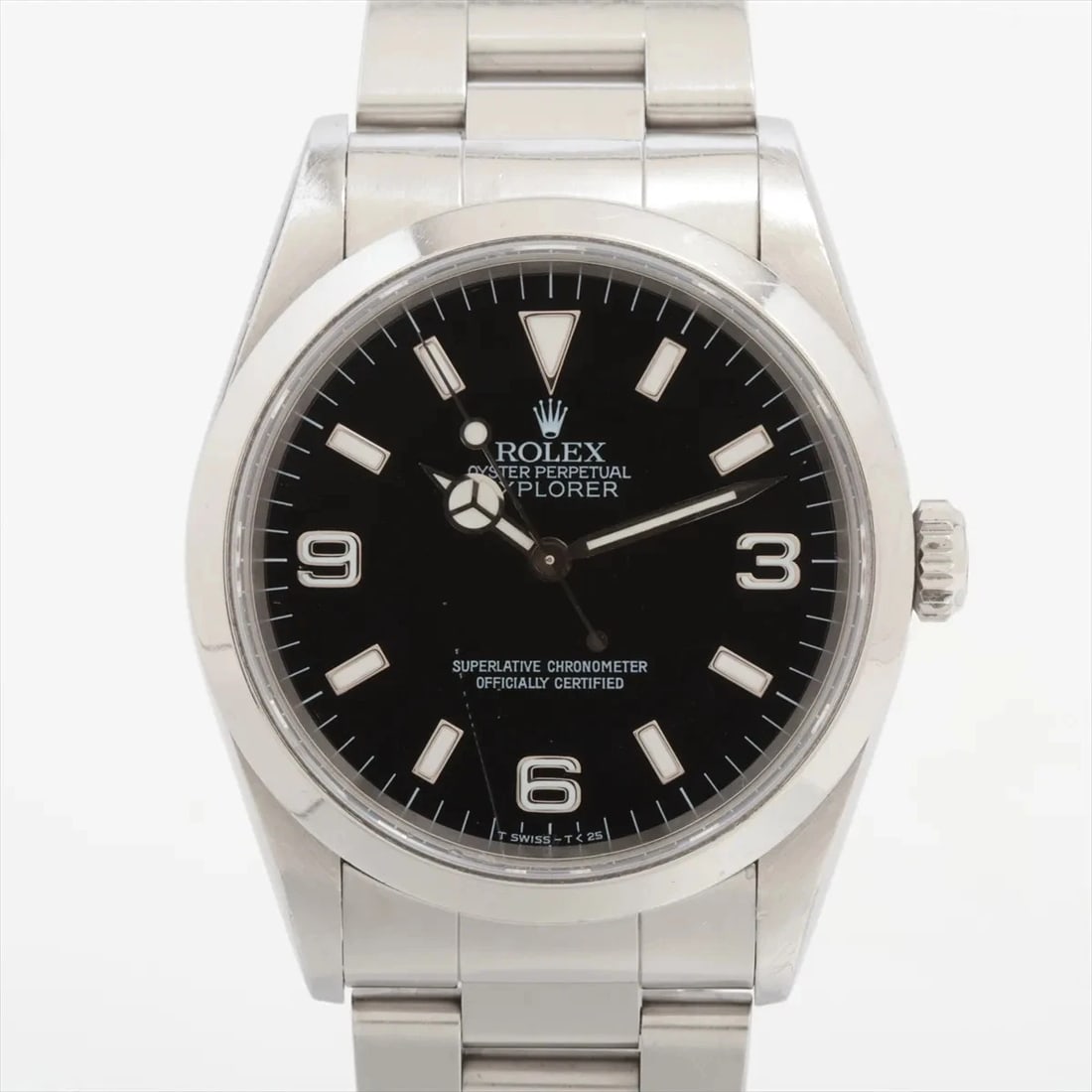 ROLEX EXPLORER SS AT BLACK DIAL WATCH: Rolex Explorer Ss At Black Dial Watch Brand: Rolex Type/Style: Wristwatch Material: SS Color: Dial Color Black Size: Case:W1.2 x H1.2inch / W36 x H36 Circumference of Wrist:6.1inch / 15.5 Accessor
