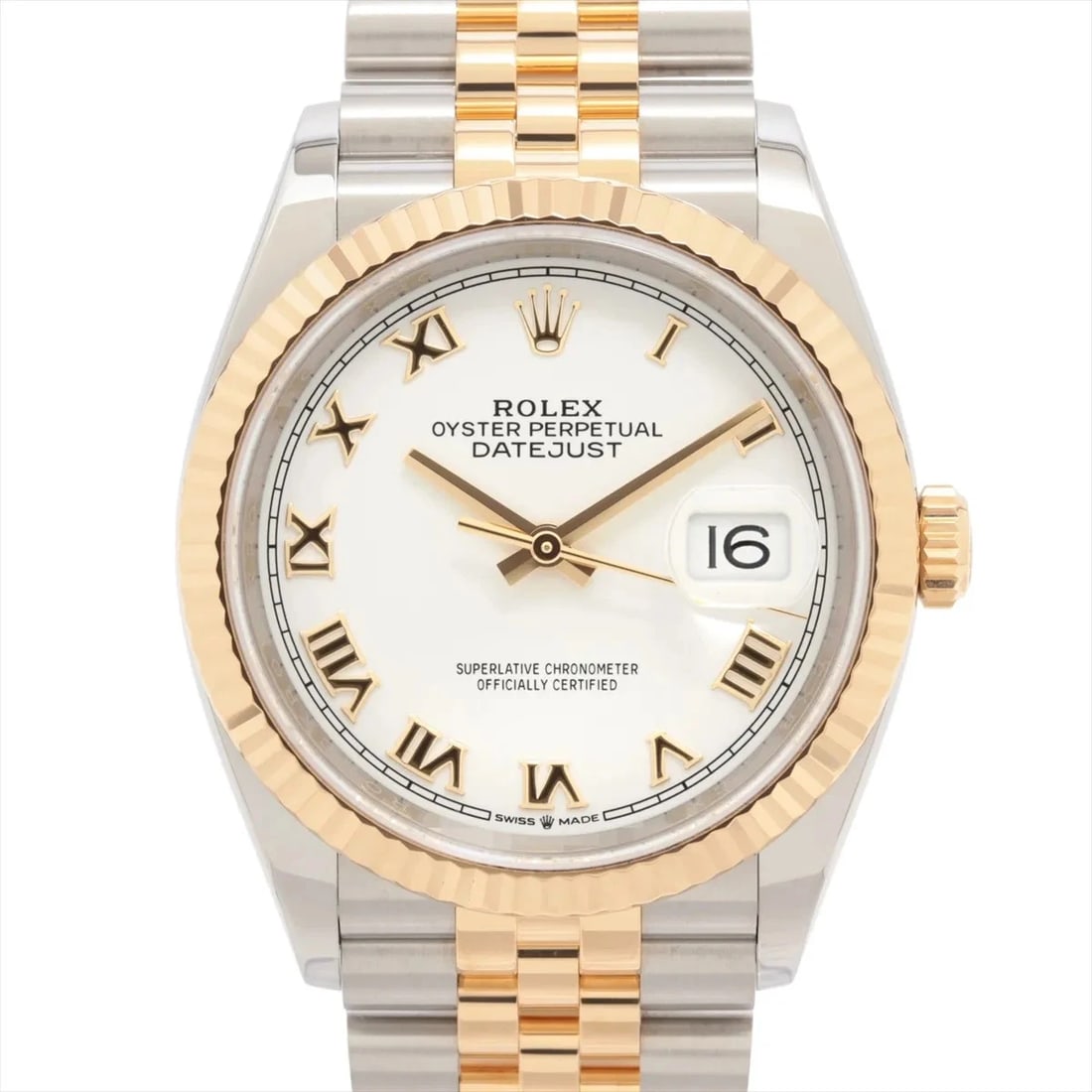 ROLEX DATEJUST 36 AT WHITE DIAL JUBILEE WATCH: Rolex Datejust 36 At White Dial Jubilee Watch Brand: Rolex Type/Style: Wristwatch Material: SS?YG Color: Dial Color White Size: Case:W1.2 x H1.2inch / W36 x H36 Circumference of Wrist:7.7inch / 19.5
