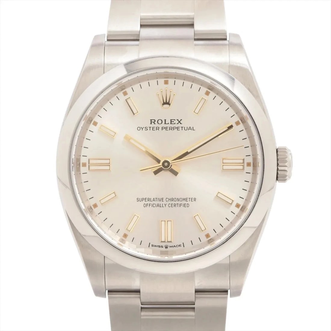 ROLEX OYSTER PERPETUAL 36 SS AT SILVER WATCH: Rolex Oyster Perpetual 36 Ss At Silver Watch Brand: Rolex Type/Style: Wristwatch Material: SS Color: Dial Color Silver Size: Case:W1.2 x H1.2inch / W36 x H36 Circumference of Wrist:7.1inch / 18 Ac