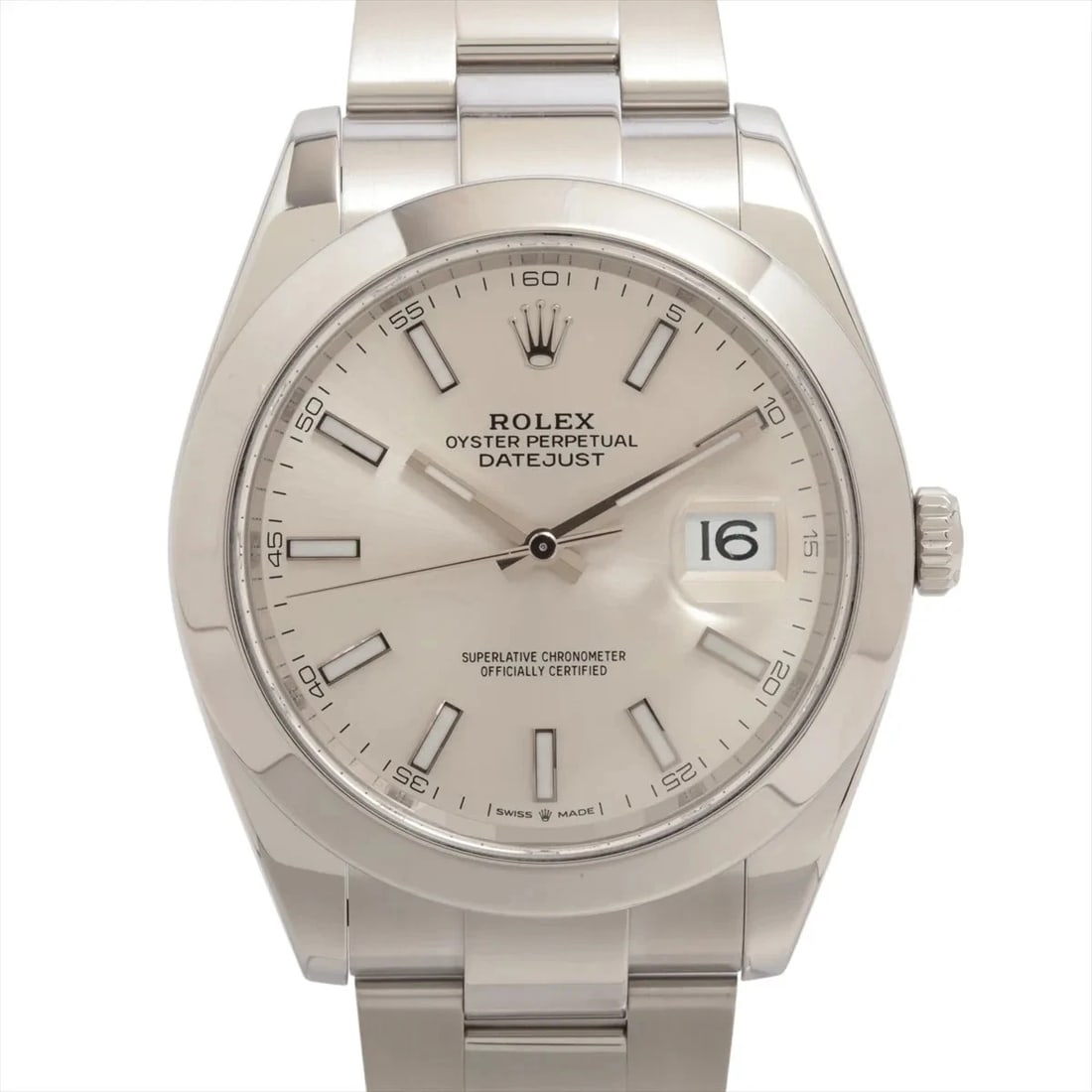 ROLEX DATEJUST 41 SS AT SILVER WATCH: Rolex Datejust 41 Ss At Silver Watch Brand: Rolex Type/Style: Wristwatch Material: SS Color: Dial Color Silver Size: Case:W1.6 x H1.6inch / W41 x H41 Circumference of Wrist:7.5inch / 19 Accessorie