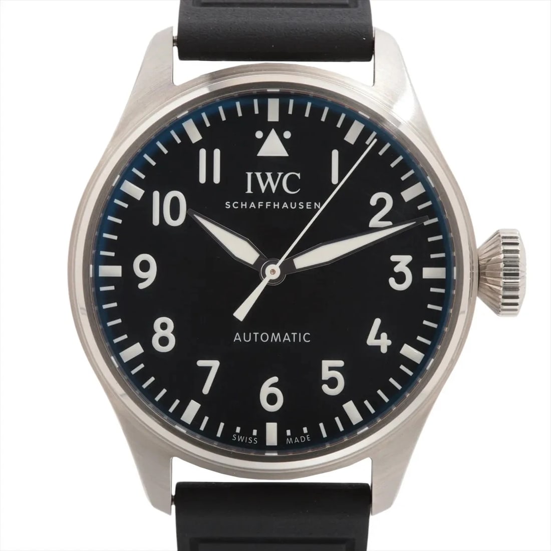 IWC BIG PILOT WATCH 43 SS & RUBBER AT BLACK DIAL WATCH: Iwc Big Pilot Watch 43 Ss & Rubber At Black Dial Watch Brand: IWC Type/Style: Wristwatch Material: SS & Rubber Color: Dial Color Black Size: Case:W1.6 x H1.6inch / W43 x H43 Circumference of Wrist:6.9