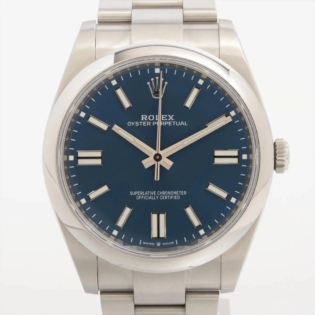 ROLEX OYSTER PERPETUAL 41 SS AT BRIGHT BLUE DIAL WATCH: Rolex Oyster Perpetual 41 Ss At Bright Blue Dial Watch Brand: Rolex Type/Style: Wristwatch Material: SS Color: Dial Color bright blue Size: Case:W1.6 x H1.6inch / W41 x H41 Circumference of Wrist:6.5i