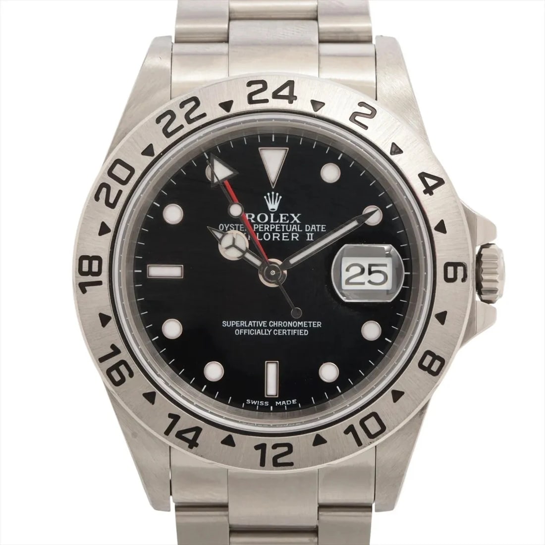 ROLEX EXPLORER II SS AT BLACK DIAL WATCH: Rolex Explorer Ii Ss At Black Dial Watch Brand: Rolex Type/Style: Wristwatch Material: SS Color: Dial Color Black Size: Case:W1.6 x H1.6inch / W40 x H40 Circumference of Wrist:6.9inch / 17.5 Acces