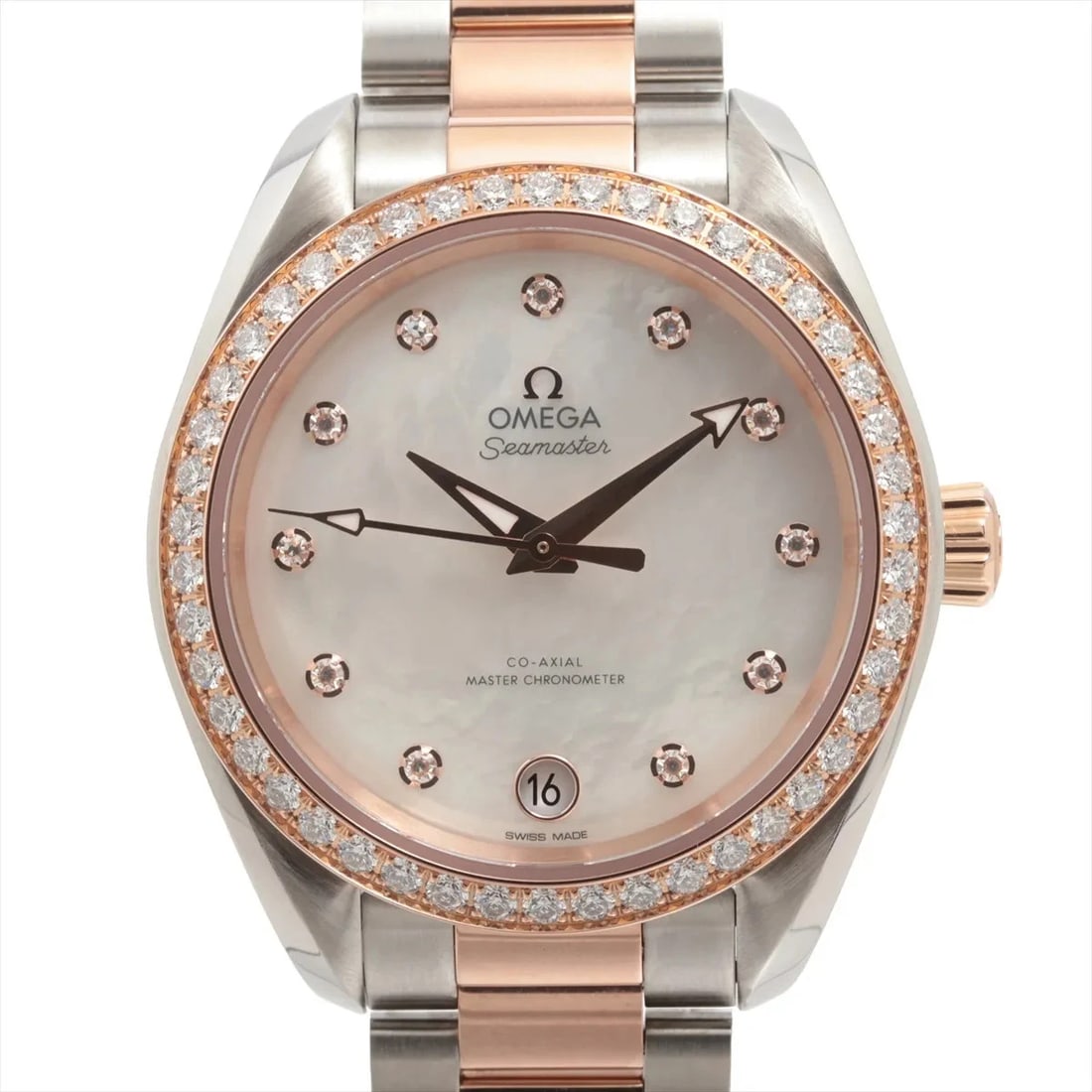 OMEGA SEAMASTER AQUA TERRA CO-AXIAL MASTER CHRONOMETER WATCH: Omega Seamaster Aqua Terra Co-Axial Master Chronometer Watch Brand: Omega Type/Style: Wristwatch Material: SS x sedona gold Color: Dial Color shells Size: Case:W1.2 x H1.2inch / W34 x H34 Circumferenc