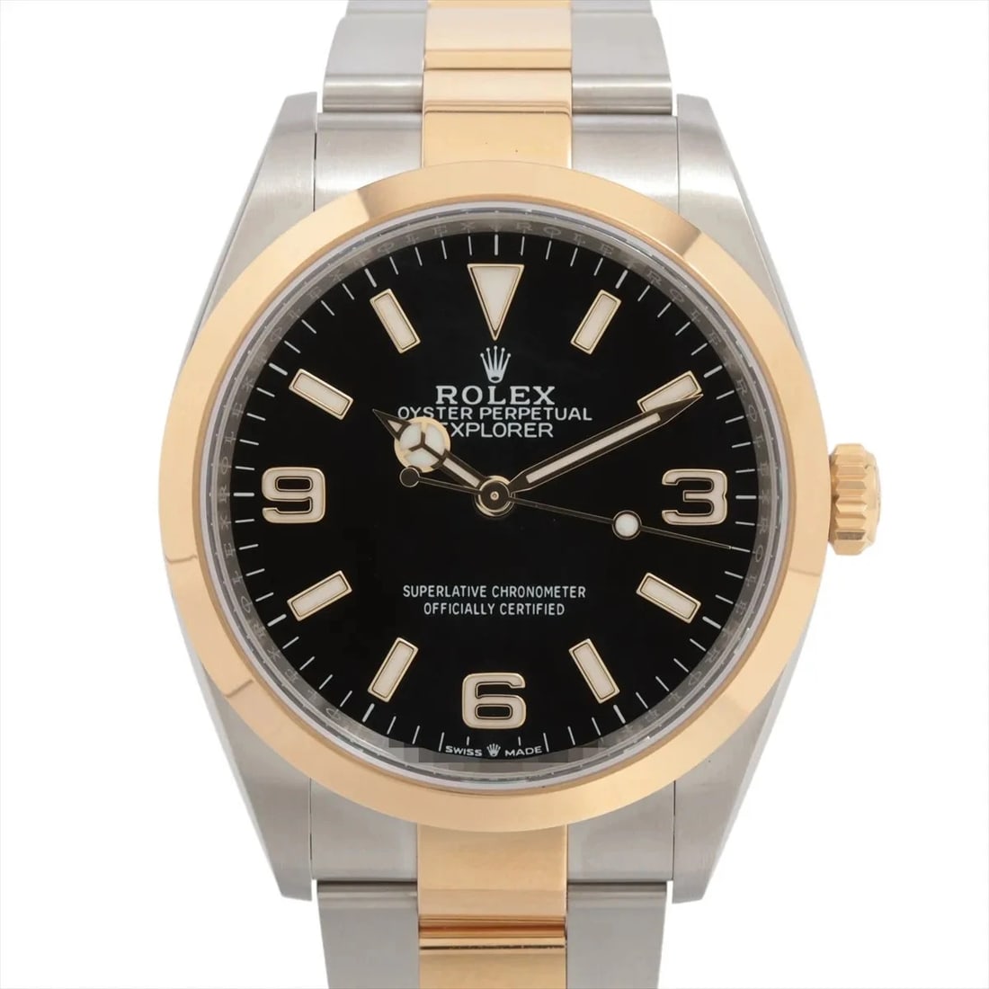 ROLEX EXPLORER 36 AT BLACK DIAL WATCH: Rolex Explorer 36 At Black Dial Watch Brand: Rolex Type/Style: Wristwatch Material: SS?YG Color: Dial Color Black Size: Case:W1.2 x H1.2inch / W36 x H36 Circumference of Wrist:6.3inch / 16 Accesso