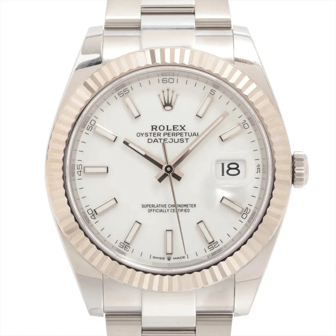 ROLEX DATEJUST 41 AT WHITE DIAL OYSTER WATCH (1 of 3)