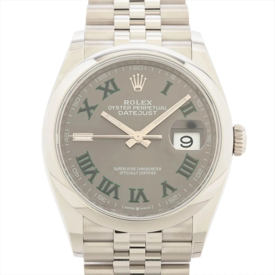 ROLEX DATEJUST 36 SS AT SLATE DIAL WATCH (1 of 3)