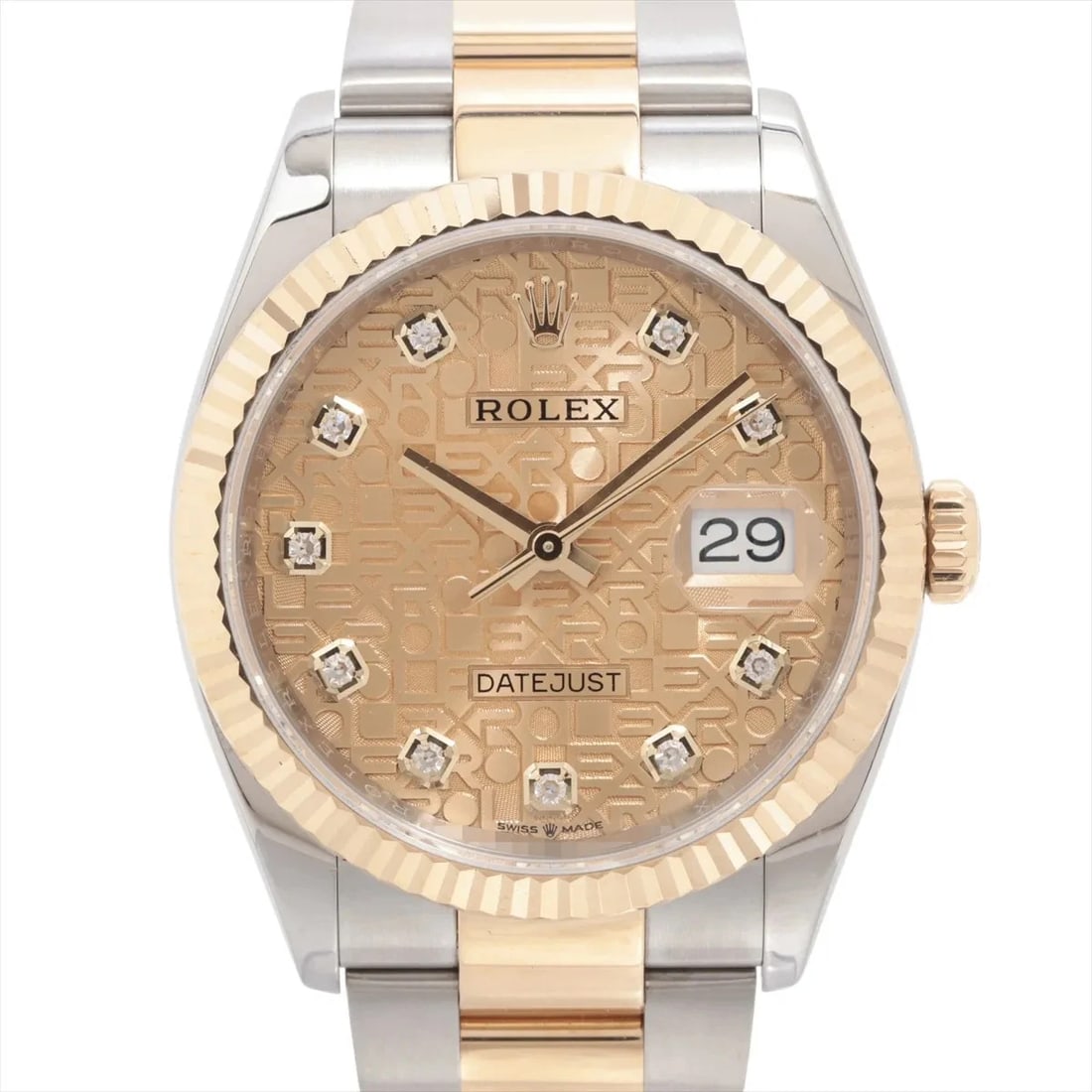 ROLEX DATEJUST 36 AT CHAMPAGNE ENGRAVED COMPUTER DIAL WATCH: Rolex Datejust 36 At Champagne Engraved Computer Dial Watch Brand: Rolex Type/Style: Wristwatch Material: SS?YG Color: Dial Color Champagne carving computer Size: Case:W1.2 x H1.2inch / W36 x H36 Circ