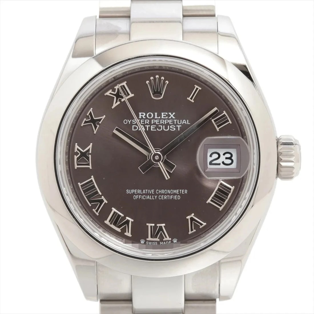 ROLEX LADY DATEJUST SS AT DARK GREY DIAL OYSTER WATCH: Rolex Lady Datejust Ss At Dark Grey Dial Oyster Watch Brand: Rolex Type/Style: Wristwatch Material: SS Color: Dial Color dark grey Size: Case:W0.8 x H0.8inch / W28 x H28 Circumference of