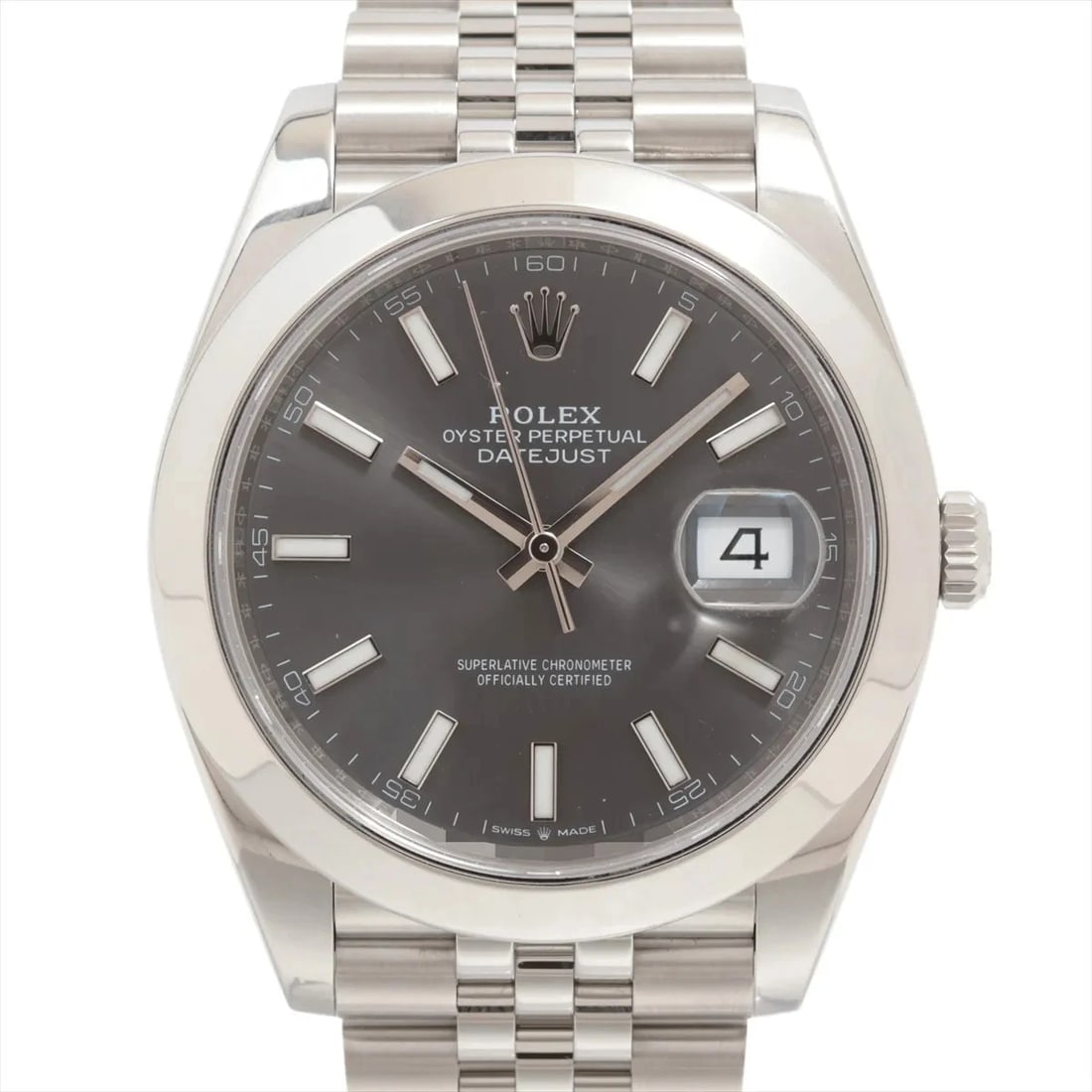 ROLEX DATEJUST 41 SS AT SLATE DIAL JUBILEE WATCH: Rolex Datejust 41 Ss At Slate Dial Jubilee Watch Brand: Rolex Type/Style: Wristwatch Material: SS Color: Dial Color slate Size: Case:W1.6 x H1.6inch / W41 x H41 Circumference of Wrist:7.1inch / 18