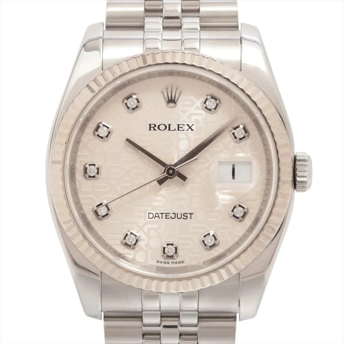 ROLEX DATEJUST 36 AT SILVER COMPUTER DIAL WATCH: Rolex Datejust 36 At Silver Computer Dial Watch Brand: Rolex Type/Style: Wristwatch Material: SS?WG Color: Dial Color Silver carving computer Size: Case:W1.2 x H1.2inch / W36 x H36 Circumference of