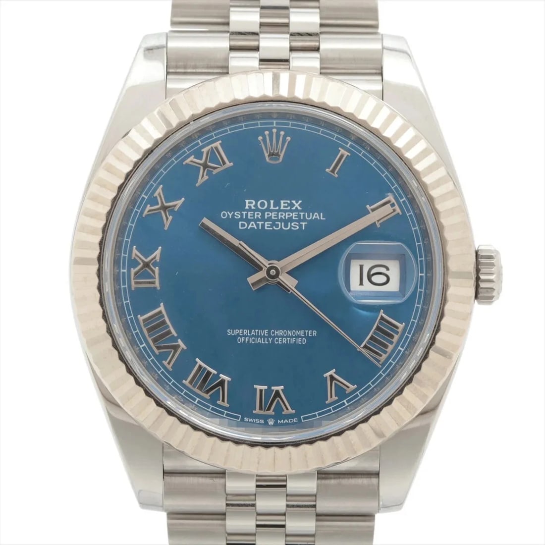ROLEX DATEJUST 41 AT AZZURRO BLUE DIAL WATCH: Rolex Datejust 41 At Azzurro Blue Dial Watch Brand: Rolex Type/Style: Wristwatch Material: SS?WG Color: Dial Color Azzurro Blue Size: Case:W1.6 x H1.6inch / W41 x H41 Circumference of Wrist:7.7inch / 