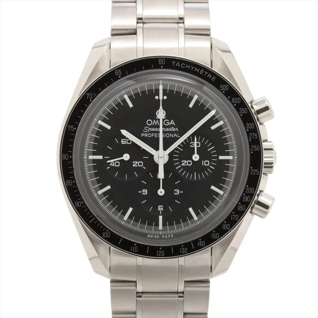 OMEGA SPEEDMASTER MOONWATCH PROFESSIONAL WATCH: Omega Speedmaster Moonwatch Professional Watch Brand: Omega Type/Style: Wristwatch Material: SS Color: Dial Color Black Size: Case:W1.6 x H1.6inch / W42 x H42 Circumference of Wrist:7.5inch / 19 A