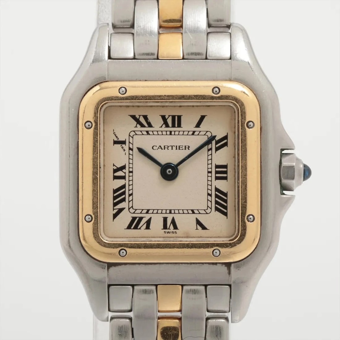CARTIER PANTHERE QZ IVORY WATCH: Cartier Panthere Qz Ivory Watch Brand: Cartier Type/Style: Wristwatch Material: SS?YG Color: Dial Color Ivory Size: Case:W0.8 x H1.2inch / W23 x H30 Circumference of Wrist:5.1inch / 13 Accessories