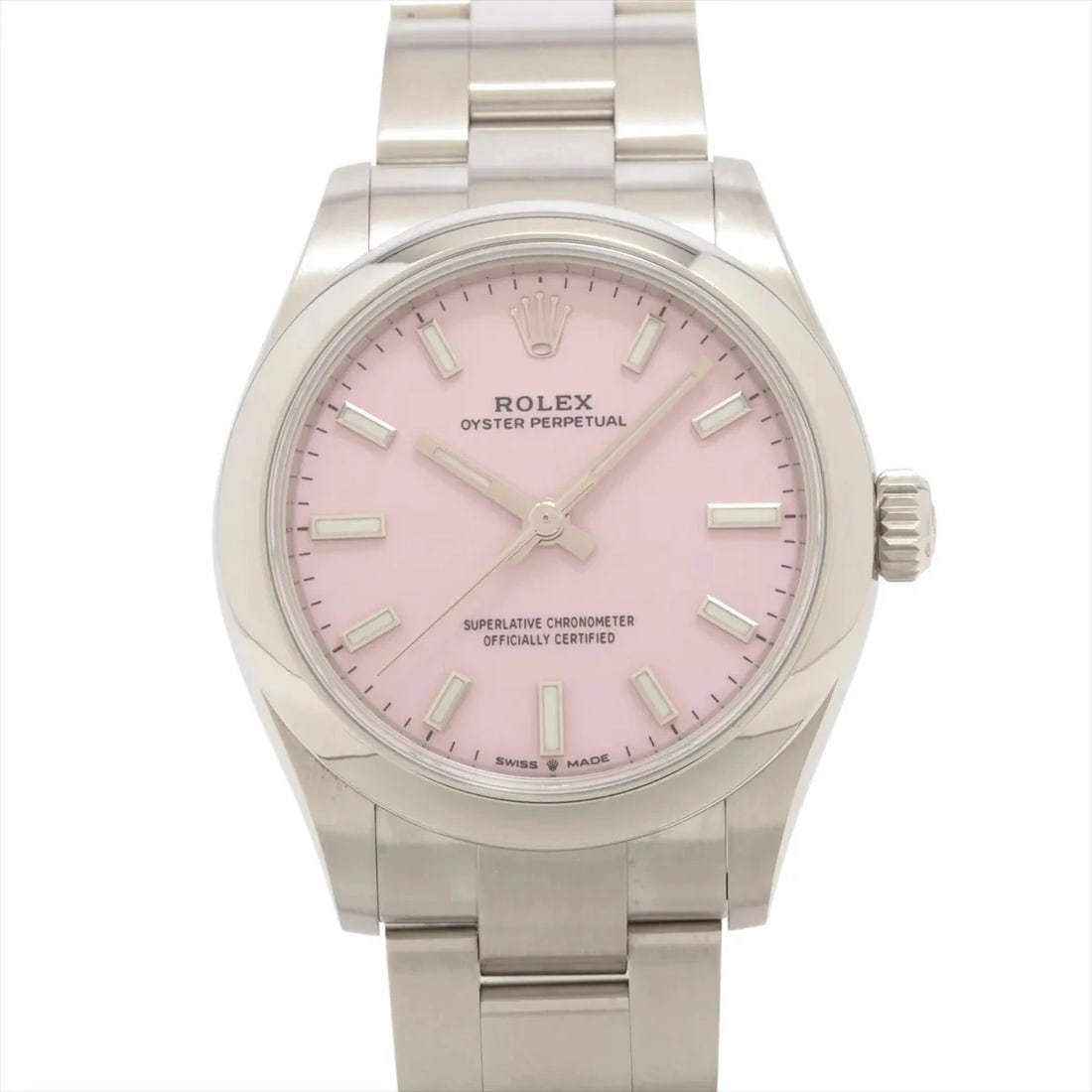 ROLEX OYSTER PERPETUAL 31 SS AT CANDY PINK DIAL WATCH: Rolex Oyster Perpetual 31 Ss At Candy Pink Dial Watch Brand: Rolex Type/Style: Wristwatch Material: SS Color: Dial Color candy pink Size: Case:W1.2 x H1.2inch / W31 x H31 Circumference of Wrist:7.1inc