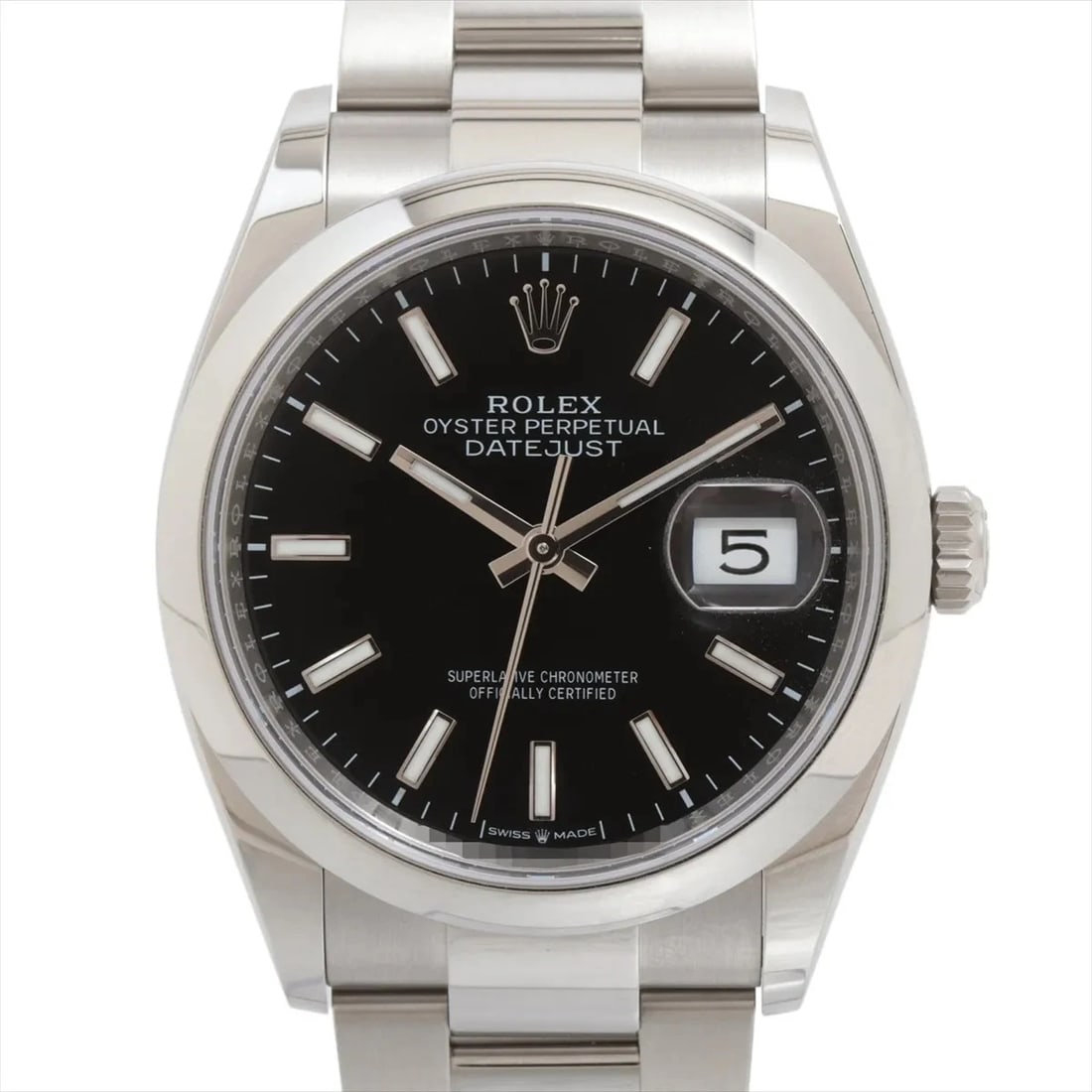 ROLEX DATEJUST 36 SS AT BRIGHT BLACK DIAL OYSTER WATCH: Rolex Datejust 36 Ss At Bright Black Dial Oyster Watch Brand: Rolex Type/Style: Wristwatch Material: SS Color: Dial Color bright black Size: Case:W1.2 x H1.2inch / W36 x H36 Circumference of Wrist:6.5