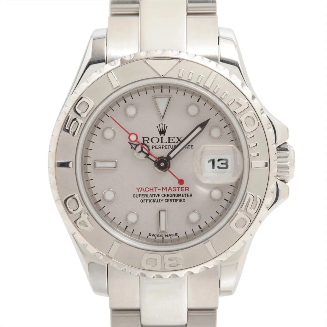 ROLEX YACHT?MASTER PT?SS AT SILVER WATCH: Rolex Yacht?Master Pt?Ss At Silver Watch Brand: Rolex Type/Style: Wristwatch Material: PT?SS Color: Dial Color Silver Size: Case:W0.8 x H0.8inch / W29 x H29 Circumference of Wrist:6.9inch / 17.5