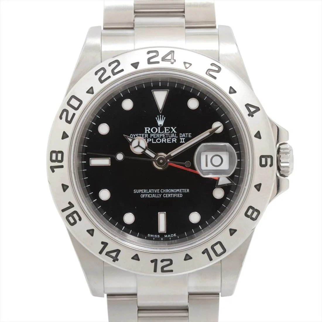 ROLEX EXPLORER II SS AT BLACK DIAL WATCH: Rolex Explorer Ii Ss At Black Dial Watch Brand: Rolex Type/Style: Wristwatch Material: SS Color: Dial Color Black Size: Case:W1.6 x H1.6inch / W40 x H40 Circumference of Wrist:7.5inch / 19