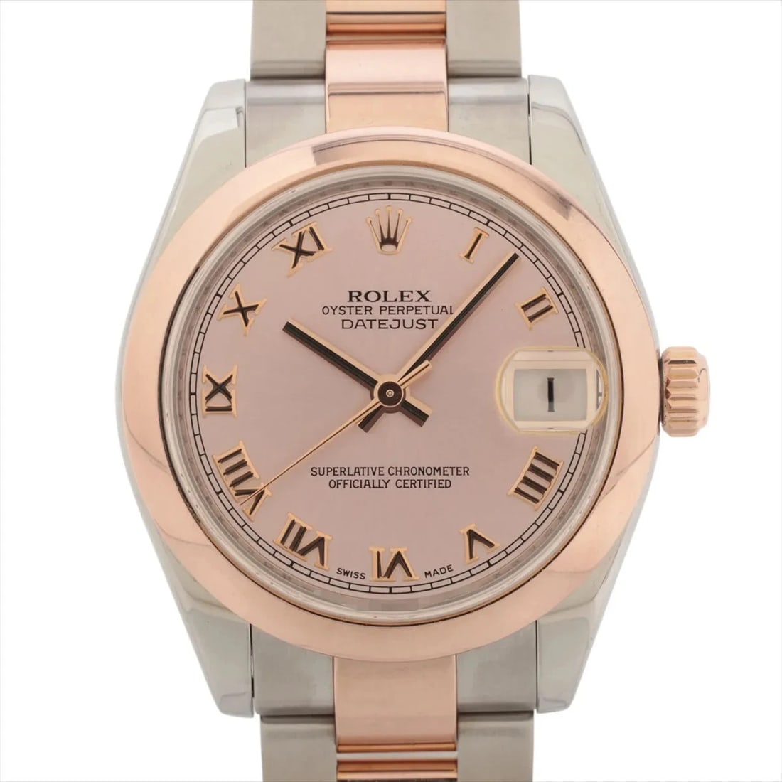 ROLEX DATEJUST AT PINK WATCH: Rolex Datejust At Pink Watch Brand: Rolex Type/Style: Wristwatch Material: PG?SS Color: Dial Color Pink Size: Case:W1.2 x H1.2inch / W31 x H31 Circumference of Wrist:6.9inch / 17.5 Accessories: No