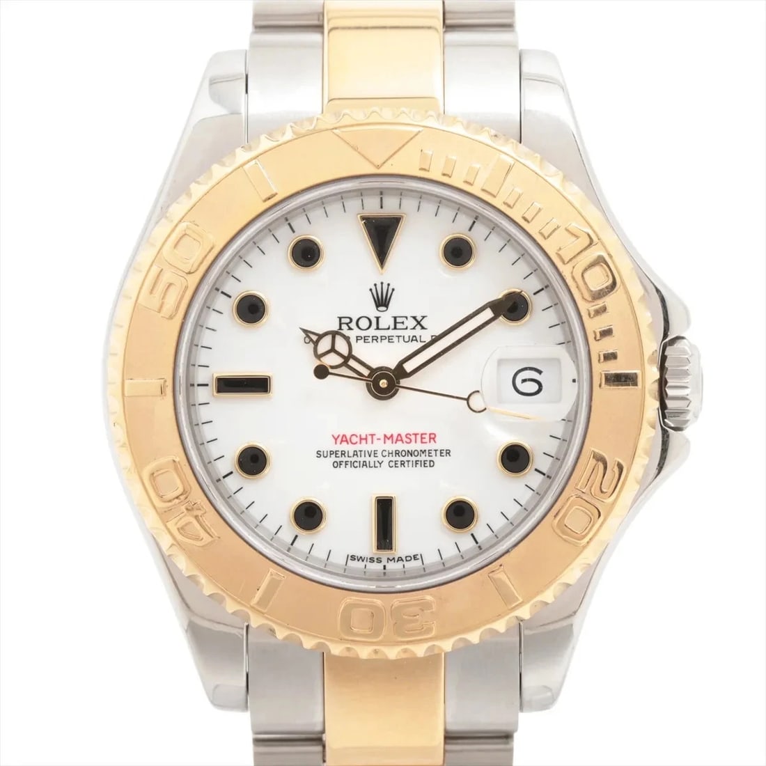 ROLEX YACHT?MASTER AT WHITE DIAL WATCH: Rolex Yacht?Master At White Dial Watch Brand: Rolex Type/Style: Wristwatch Material: SS?YG Color: Dial Color White Size: Case:W1.2 x H1.2inch / W35 x H35 Circumference of Wrist:6.5inch / 16.5 Acce