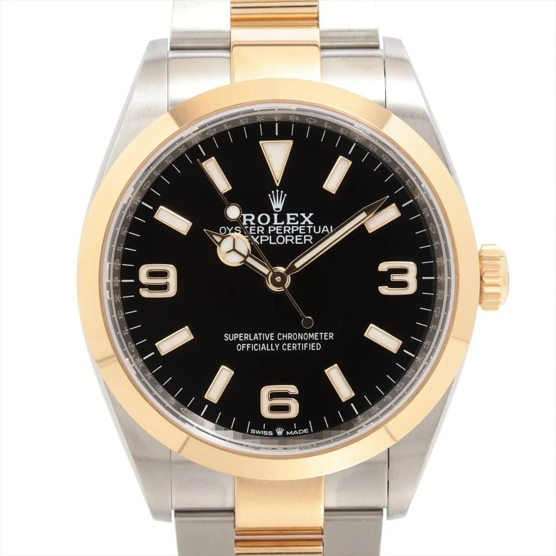 ROLEX EXPLORER 36 AT BLACK DIAL WATCH: Rolex Explorer 36 At Black Dial Watch Brand: Rolex Type/Style: Wristwatch Material: SS?YG Color: Dial Color Black Size: Case:W1.2 x H1.2inch / W36 x H36 Circumference of Wrist:7.1inch / 18 Accesso