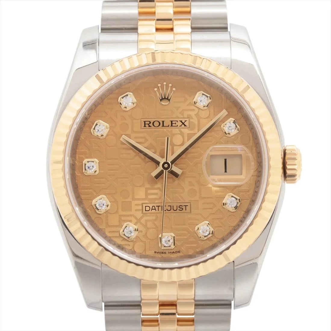 ROLEX DATEJUST 36 AT CHAMPAGNE DIAL WATCH: Rolex Datejust 36 At Champagne Dial Watch Brand: Rolex Type/Style: Wristwatch Material: SS?YG Color: Dial Color Champagne carving computer Size: Case:W1.2 x H1.2inch / W36 x H36 Circumference of Wrist