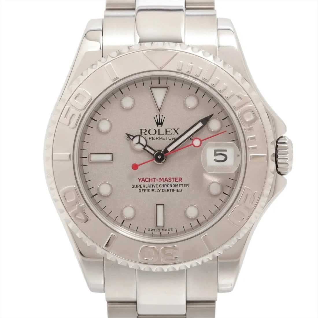 ROLEX YACHT?MASTER PT?SS AT SILVER WATCH: Rolex Yacht?Master Pt?Ss At Silver Watch Brand: Rolex Type/Style: Wristwatch Material: PT?SS Color: Dial Color Silver Size: Case:W1.2 x H1.2inch / W35 x H35 Circumference of Wrist:6.9inch / 17.5 A