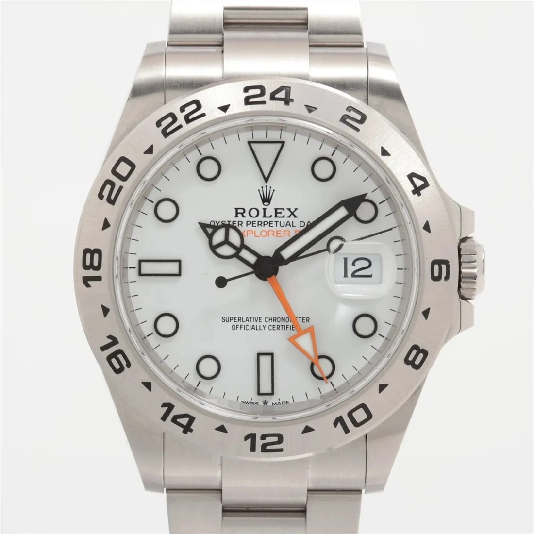 ROLEX EXPLORER II SS AT WHITE DIAL WATCH: Rolex Explorer Ii Ss At White Dial Watch Brand: Rolex Type/Style: Wristwatch Material: SS Color: Dial Color White Size: Case:W1.6 x H1.6inch / W42 x H42 Circumference of Wrist:7.1inch / 18 Accesso