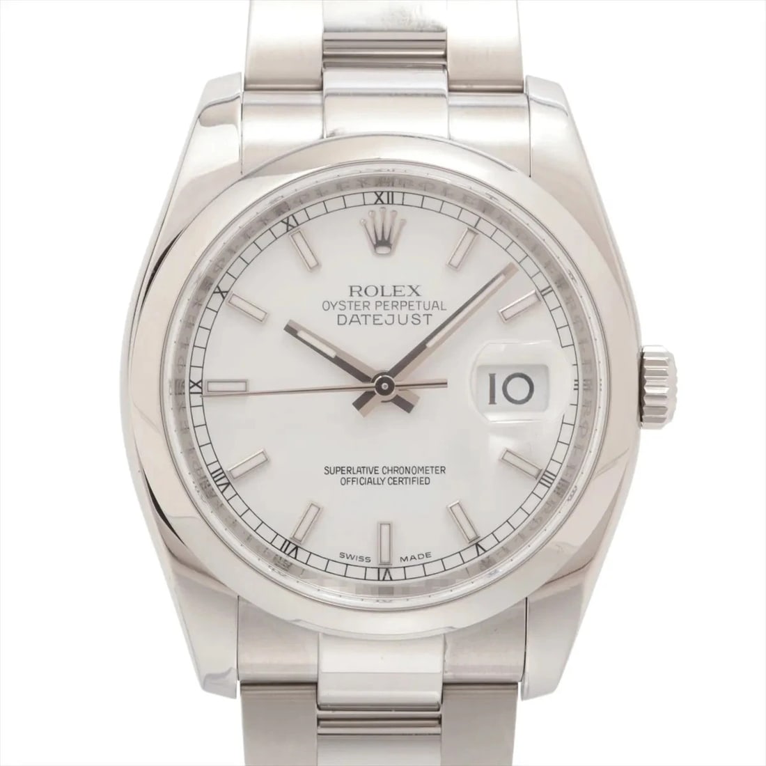 ROLEX DATEJUST 36 SS AT WHITE DIAL WATCH (1 of 3)