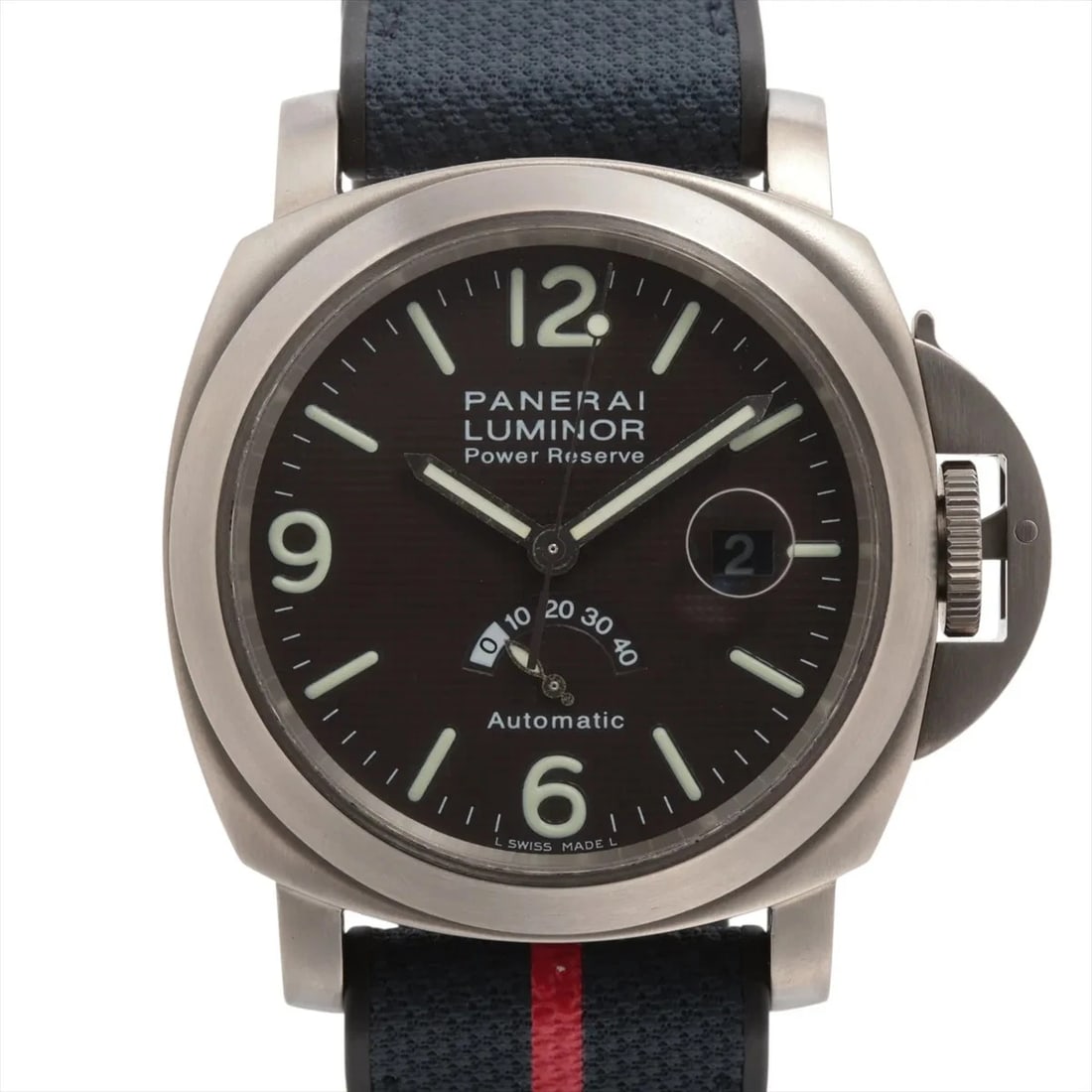 PANERAI LUMINOR POWER RESERVE TI X RUBBER AT BROWN WATCH: Panerai Luminor Power Reserve Ti X Rubber At Brown Watch Brand: Panerai Type/Style: Wristwatch Material: Ti & rubber Color: Dial Color Brown Size: Case:W1.6 x H1.6inch / W43 x H43 Circumference of Wri