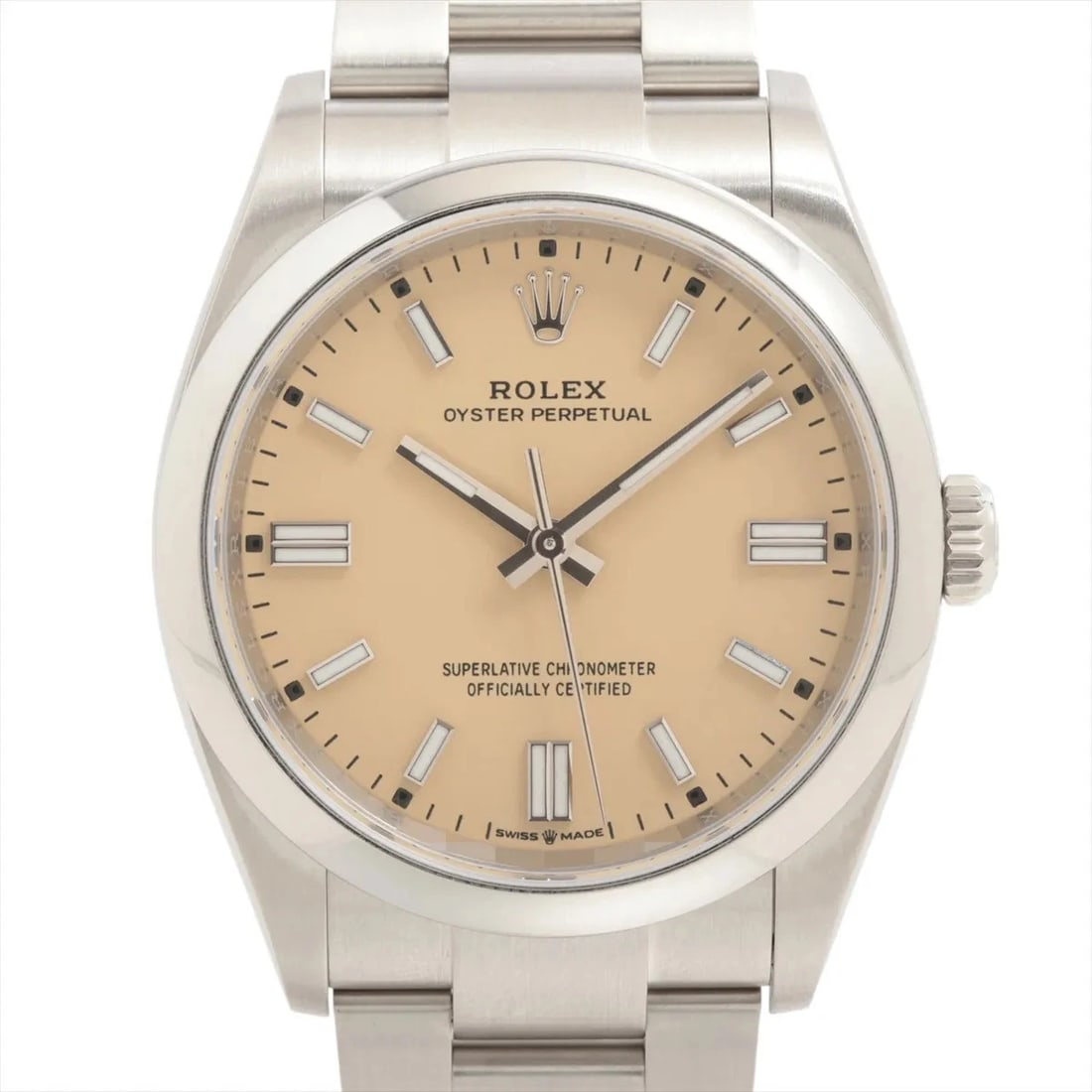 ROLEX OYSTER PERPETUAL 36 SS AT BEIGE DIAL WATCH: Rolex Oyster Perpetual 36 Ss At Beige Dial Watch Brand: Rolex Type/Style: Wristwatch Material: SS Color: Dial Color Beige Size: Case:W1.2 x H1.2inch / W36 x H36 Circumference of Wrist:7.3inch / 18.5