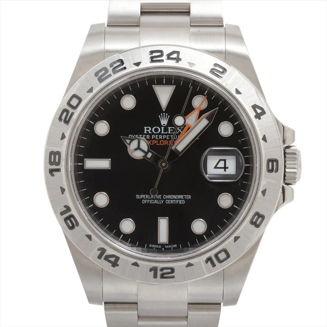 ROLEX EXPLORER II SS AT BLACK DIAL WATCH: Rolex Explorer Ii Ss At Black Dial Watch Brand: Rolex Type/Style: Wristwatch Material: SS Color: Dial Color Black Size: Case:W1.6 x H1.6inch / W42 x H42 Circumference of Wrist:6.5inch / 16.5 Acces
