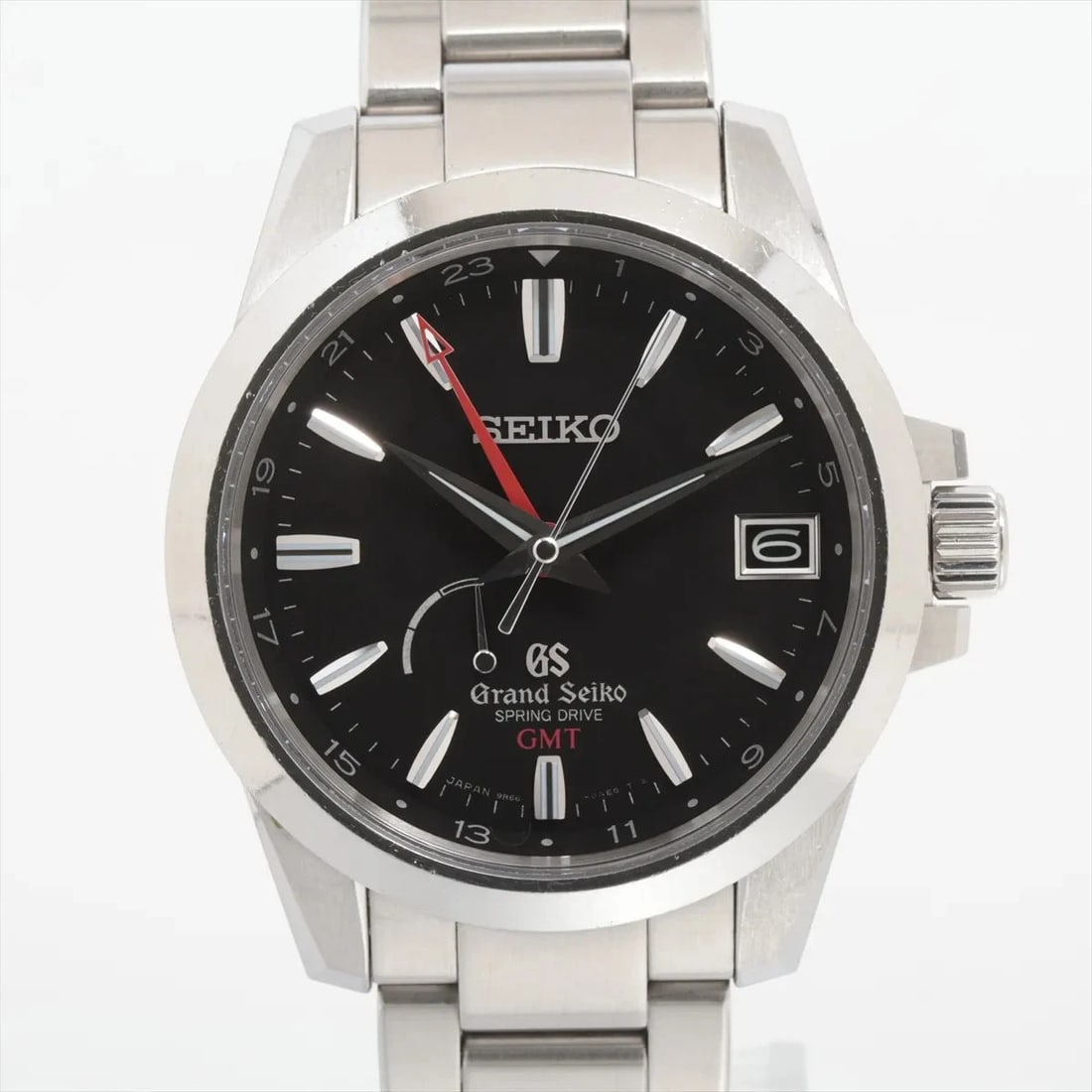 GRAND SEIKO SPRING DRIVE GMT SS AT BLACK DIAL WATCH: Grand Seiko Spring Drive Gmt Ss At Black Dial Watch Brand: Grand Seiko Type/Style: Wristwatch Material: SS Color: Dial Color Black Size: Case:W1.2 x H1.2inch / W39 x H39 Circumference of